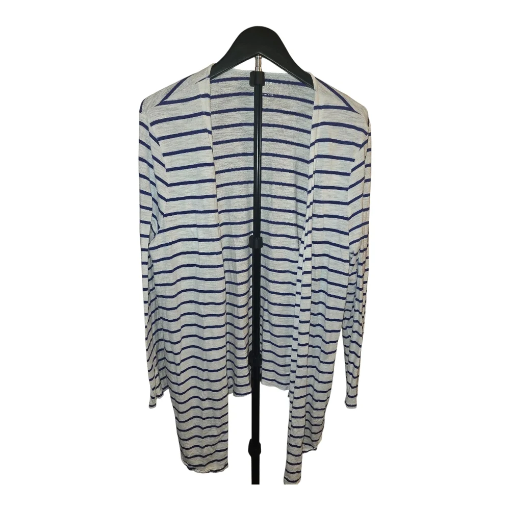 Chico's Navy and White Striped Top - Picture 1 of 5